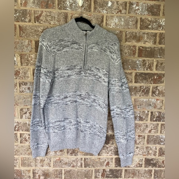Method Brand Men's Grey Long Sleeve 1/4 Zip Mock Neck Sweater Size Large - Picture 1 of 11